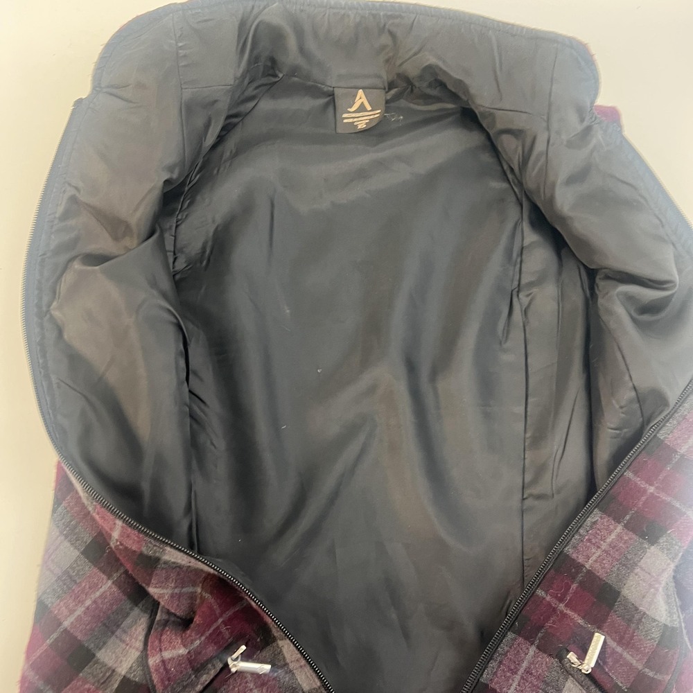 Arista‎ Equestrian Vest Womens XS Burgundy Gray Plaid Riding Zip Front Canada - Picture 14 of 16